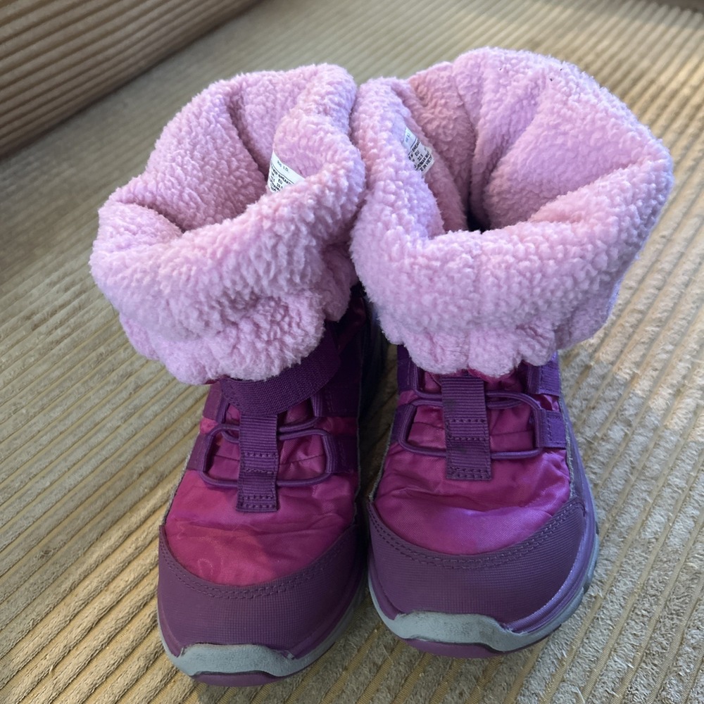 GIRLS STRIDE RITE PINK SNEAKER BOOTS FLEECE LINED SIZE 1